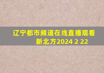 辽宁都市频道在线直播观看新北方2024 2 22